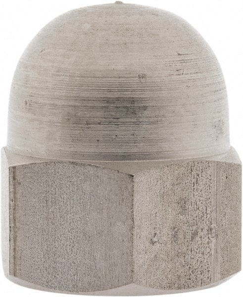 Value Collection - M18x2.5 Metric Coarse, 27mm Width Across Flats, Uncoated, Stainless Steel Acorn Nut - 30mm Overall Height, Austenitic A2, DIN 1587 - Exact Tooling