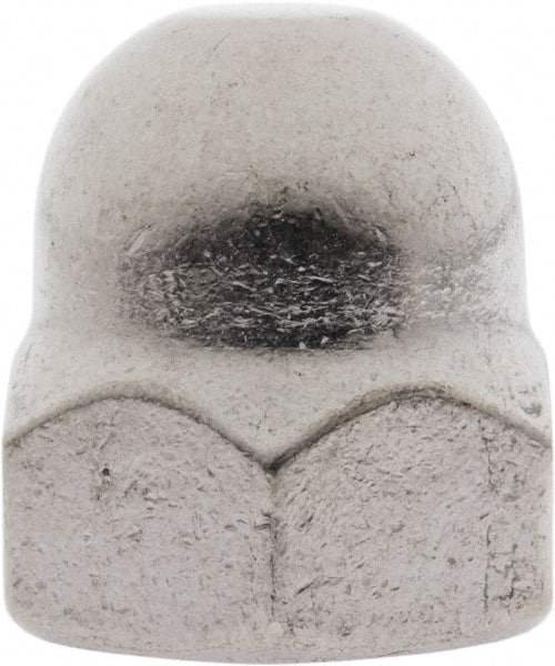 Value Collection - M20x2.5 Metric Coarse, 30mm Width Across Flats, Uncoated, Stainless Steel Acorn Nut - 34mm Overall Height, Austenitic A2, DIN 1587 - Exact Tooling