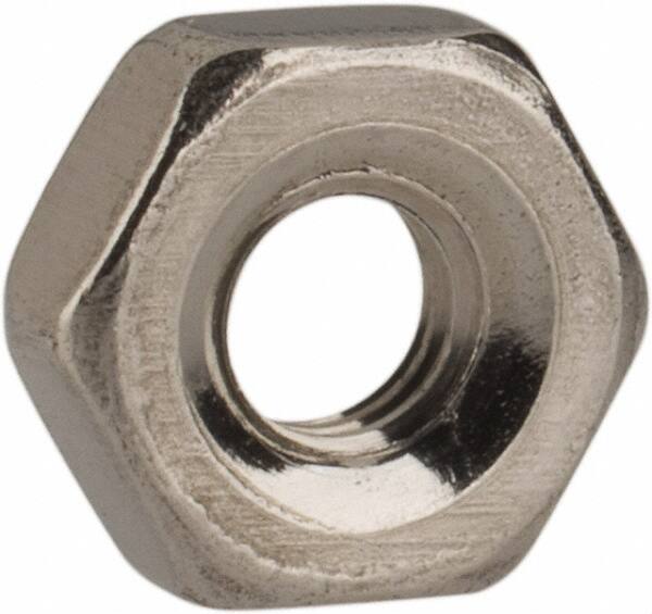 Value Collection - M2.5x0.45 Metric Coarse Stainless Steel Right Hand Hex Nut - 5mm Across Flats, 2mm High, Uncoated - Exact Tooling