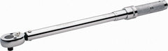 Paramount - 1/2" Drive Micrometer Type Ratchet Head Torque Wrench - 47.4 N/m to 210 N/m Torque, 20" OAL, 1 Ft/Lb Graduation - Exact Tooling