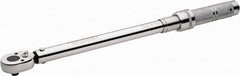 Paramount - 3/8" Drive Micrometer Type Ratchet Head Torque Wrench - 33.9 N/m to 142 N/m Torque, 16-1/2" OAL, 1/2 Ft/Lb Graduation - Exact Tooling