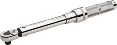 Paramount - 3/8" Drive Micrometer Type Ratchet Head Torque Wrench - 6.2 N/m to 29 N/m Torque, 11-1/2" OAL, 1 In/Lb Graduation - Exact Tooling