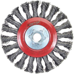 Norton - 4-1/2" OD, 5/8-11 Arbor Hole, Knotted Carbon Wheel Brush - Exact Tooling