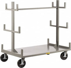 Little Giant - 3,600 Lb Capacity Steel Bar & Pipe Truck - Steel Deck, 36" OAW, 60" Platform Length, Phenolic Casters - Exact Tooling