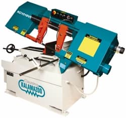 Clausing - 9 x 14-1/2" Max Capacity, Manual Variable Speed Pulley Horizontal Bandsaw - 50 to 295 SFPM Blade Speed, 230/460 Volts, 45°, 2 hp, 3 Phase - Exact Tooling