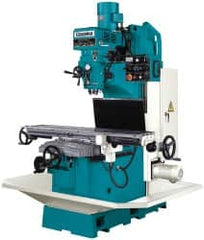 Clausing - 15" Table Width x 60" Table Length, Variable Speed Pulley Control, 3 Phase Knee Milling Machine - NT40 Spindle Taper, 5 hp - Exact Tooling