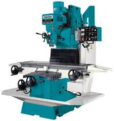 Clausing - 15" Table Width x 60" Table Length, Electronic Variable Speed Control, 3 Phase Knee Milling Machine - NT40 Spindle Taper, 5 hp - Exact Tooling