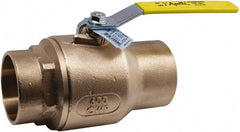 Conbraco - 2-1/2" Pipe, Standard Port, Lead Free Bronze Standard Ball Valve - 2 Piece, Solder x Solder Ends, Lever Handle, 600 WOG, 150 WSP - Exact Tooling