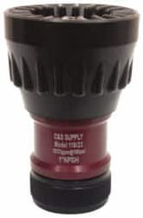Made in USA - 1" Hose Diam NPSH Adjustable Fog Hose Nozzle - 23 Max GPM, Polyurethane, 100 psi - Exact Tooling
