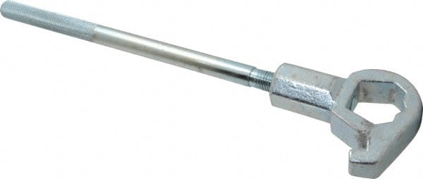 Value Collection - 1-1/4" to 1-3/4" Capacity, Adjustable Hydrant Wrench - 18" OAL, 1-1/2" Hook Pin Height - Exact Tooling