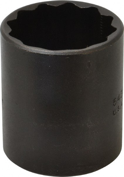 Proto - 1-3/16", 1/2" Drive, Standard Hand Socket - 12 Points, 1-3/4" OAL, Alloy Steel, Black Finish - Exact Tooling