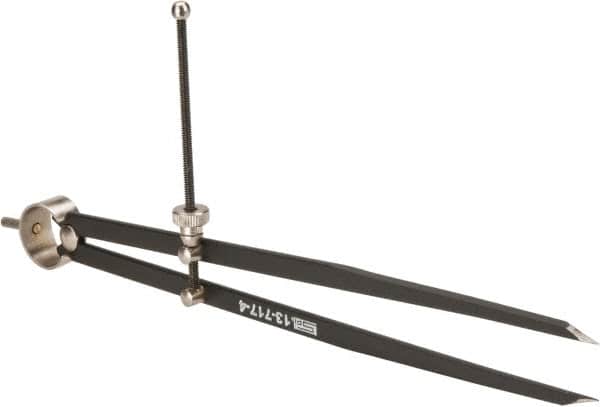 SPI - 12 Inch Leg, Spring Joint, Steel, Powder Coated, Divider - 12 Inch Max Measurement, with Quick Nut Adjustment - Exact Tooling