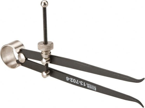 SPI - 6 Inch Leg, Spring Joint, Steel, Powder Coated, Inside Caliper - 6 Inch Max Measurement, with Quick Nut Adjustment - Exact Tooling