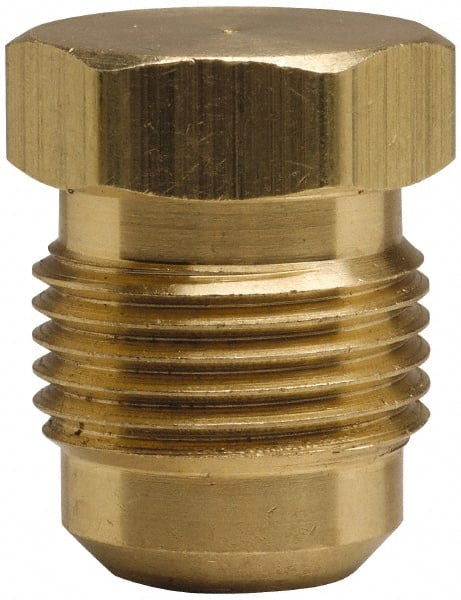 Cerro - 1/2" Tube OD, 45° Brass Flared Tube Plug - 3/4-16 UNF, Flare Ends - Exact Tooling
