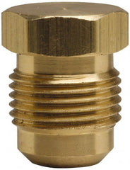 Cerro - 1/2" Tube OD, 45° Brass Flared Tube Plug - 3/4-16 UNF, Flare Ends - Exact Tooling