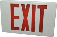 Mule - 1 Face, 2 Watt, White, Polycarbonate, LED, Illuminated Exit Sign - 120/277 VAC, No Battery Backup, Universal Mounted, 12 Inch Long x 1-1/2 Inch Wide x 7-1/2 Inch High - Exact Tooling