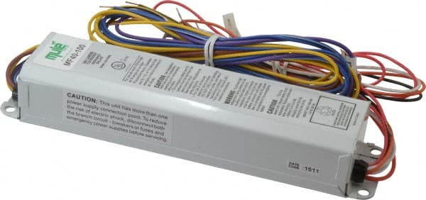 Mule - 2 Lamp, 120-277 Volt, T8, T10, T12 Fluorescent Emergency Ballast - 0 to 39 Watt, 350 to 450 Lumens, 90 min Run Time, 2 Inch Long x 9-16/41 Inch Wide x 1-1/2 Inch High - Exact Tooling