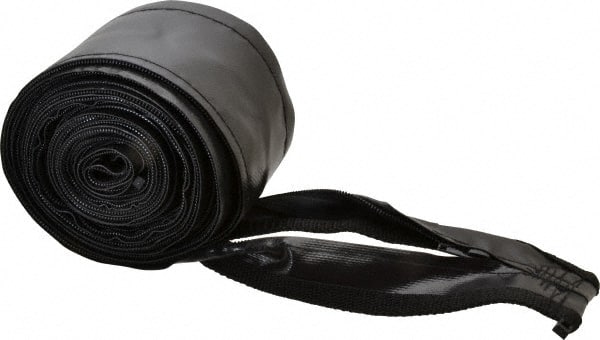 Value Collection - 22 Ft. Long x 3 Inch Wide, TIG Torch Black Zippered Cable Cover - Exact Tooling