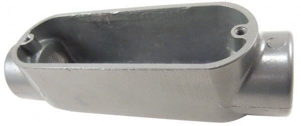 Thomas & Betts - C Body, 2" Trade, IMC, Rigid Aluminum Conduit Body - Oval, 10-3/16" OAL, 69-1/2 cc Capacity, Gray - Exact Tooling