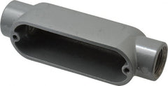 Thomas & Betts - C Body, 1/2" Trade, IMC, Rigid Aluminum Conduit Body - Oval, 4-3/8" OAL, 4.3 cc Capacity, Gray - Exact Tooling