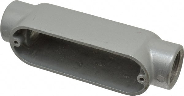 Thomas & Betts - C Body, 3/4" Trade, IMC, Rigid Aluminum Conduit Body - Oval, 5-1/8" OAL, 7.3 cc Capacity, Gray - Exact Tooling