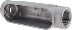 Thomas & Betts - C Body, 1" Trade, IMC, Rigid Aluminum Conduit Body - Oval, 5-15/16" OAL, 11.8 cc Capacity, Gray - Exact Tooling