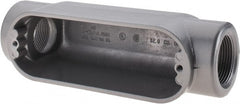 Thomas & Betts - C Body, 1-1/4" Trade, IMC, Rigid Aluminum Conduit Body - Oval, 7-7/8" OAL, 32 cc Capacity, Gray - Exact Tooling