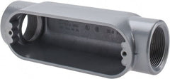 Thomas & Betts - C Body, 1-1/2" Trade, IMC, Rigid Aluminum Conduit Body - Oval, 7-7/8" OAL, 32 cc Capacity, Gray - Exact Tooling