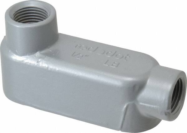 Thomas & Betts - LB Body, 1/2" Trade, IMC, Rigid Aluminum Conduit Body - Oval, 4-9/32" OAL, 4.3 cc Capacity, Gray - Exact Tooling