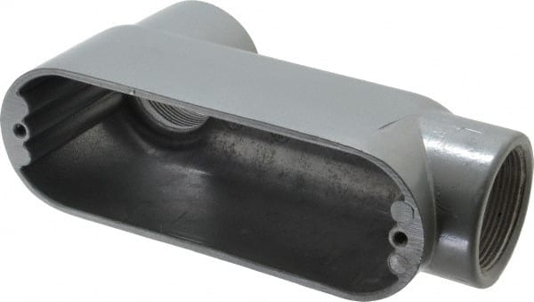 Thomas & Betts - LB Body, 1-1/2" Trade, IMC, Rigid Aluminum Conduit Body - Oval, 7-7/8" OAL, 32 cc Capacity, Gray - Exact Tooling