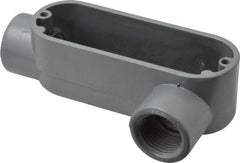 Thomas & Betts - LL Body, 1/2" Trade, IMC, Rigid Aluminum Conduit Body - Oval, 3-1/2" OAL, 4.3 cc Capacity, Gray - Exact Tooling