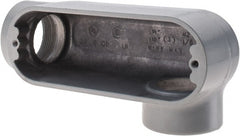 Thomas & Betts - LL Body, 1-1/2" Trade, IMC, Rigid Aluminum Conduit Body - Oval, 6-1/2" OAL, 32 cc Capacity, Gray - Exact Tooling