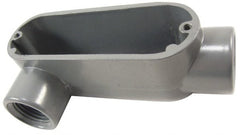 Thomas & Betts - LR Body, 1" Trade, IMC, Rigid Aluminum Conduit Body - Oval, 4-7/8" OAL, 11.8 cc Capacity, Gray - Exact Tooling