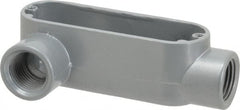 Thomas & Betts - LR Body, 1/2" Trade, IMC, Rigid Aluminum Conduit Body - Oval, 3-1/2" OAL, 4.3 cc Capacity, Gray - Exact Tooling