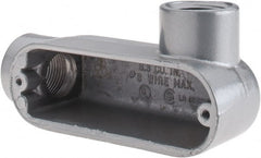 Thomas & Betts - LR Body, 1-1/2" Trade, IMC, Rigid Aluminum Conduit Body - Oval, 6-1/2" OAL, 32 cc Capacity, Gray - Exact Tooling