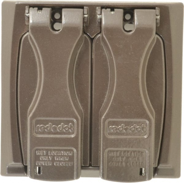 Thomas & Betts - Electrical Outlet Box Zinc Weatherproof Cover - Includes (2) Adapter Plates & Single Receptacle up to 1-9/16" - Exact Tooling