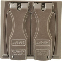 Thomas & Betts - Electrical Outlet Box Zinc Weatherproof Cover - Includes (2) Adapter Plates & Single Receptacle up to 1-9/16" - Exact Tooling