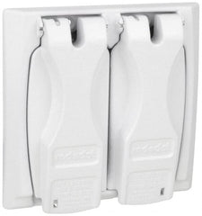 Thomas & Betts - Electrical Outlet Box Zinc Weatherproof Cover - Includes (2) Adapter Plates & Single Receptacle up to 1-9/16" - Exact Tooling