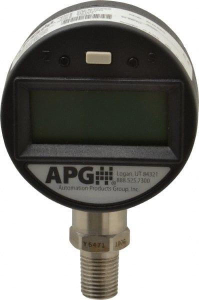 Made in USA - 2-1/2" Dial, 1/4 Thread, 0-60 Scale Range, Pressure Gauge - Lower Connection Mount, Accurate to 0.25% of Scale - Exact Tooling