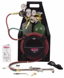 Miller-Smith - 3/16 Inch Cutting Capacity, 3/32 Inch Welding Capacity, Oxygen and Acetylene Torch Kit - Portable Torch Outfit - Exact Tooling