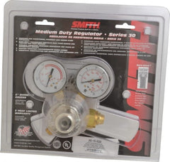 Miller-Smith - 520 CGA Inlet Connection, Female Fitting, 15 Max psi, Acetylene Welding Regulator - 400 Max psi Inlet - Exact Tooling