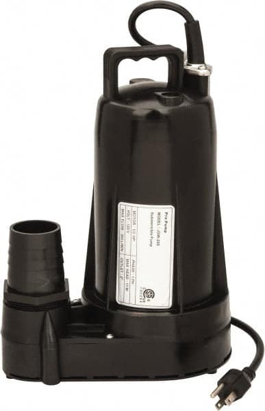 Value Collection - 1/2 hp, 120 Amp Rating, 120 Volts, Full-On Operation, Submersible Pump - Plastic Housing - Exact Tooling