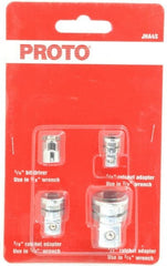 Proto - 1/4, 3/8, 1/2" Drive, Ratcheting Wrench Adapter Set Inch - 1-1/8" OAL - Exact Tooling