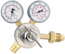 Miller-Smith - 320 CGA Inlet Connection, Female Fitting, Carbon Dioxide Welding Regulator - 5/8-18 RH Internal Thread, Right Hand Rotation - Exact Tooling