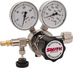 Miller-Smith - 350 CGA Inlet Connection, 150 Max psi, Hydrogen Welding Regulator - Needle Valve with 1/8" Swagelok Tube Fitting Thread - Exact Tooling