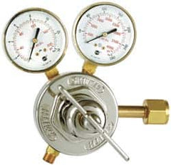 Miller-Smith - 510 CGA Inlet Connection, B Fitting, 50 Max psi, LP Gas Welding Regulator - 9/16-18 Thread, Left Hand Rotation - Exact Tooling