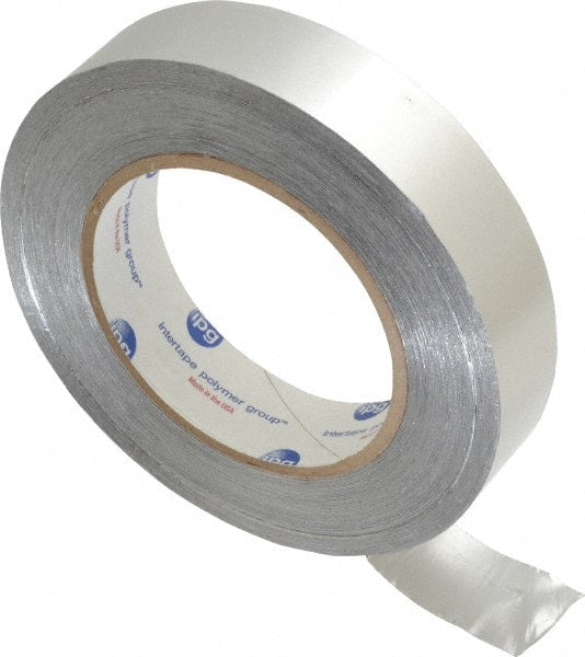 Intertape - 1" x 60 Yds Silver Foil Tape - 6.1 mil, Acrylic Adhesive, Aluminum Foil Backing, 29 Lb/ln Tensile Strength, -29.2°F to 203°F, Series ALF300 - Exact Tooling