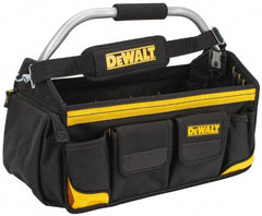 DeWALT - 34 Pocket Black & Yellow Polyester Tool Tote - 18" Wide x 9" Deep x 8" High - Exact Tooling