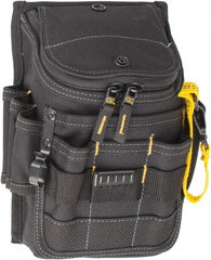 CLC - Medium Ziptop General Purpose Utility Pouch - Polyester, Black, 7-3/4" Wide x 9-3/4" High, Clip on or Through Belt - Exact Tooling