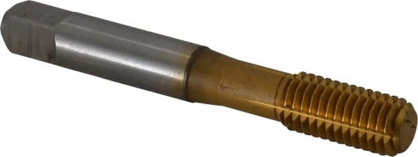 Accupro - M10x1.50 Metric Coarse D10 Thread Limit Bottoming Thread Forming Tap - Powdered Metal High Speed Steel, TiN Finish, 2-15/16" OAL - Exact Tooling